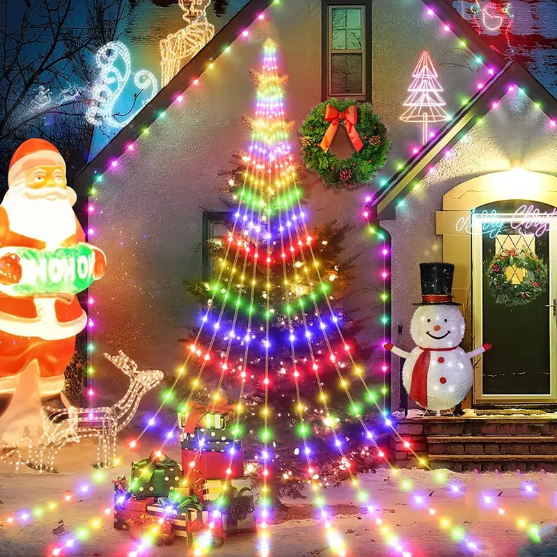 1PC 180LED Waterfall Tree Fairy Lights - Christmas Tree Waterfall Light-2