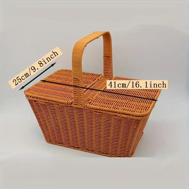 Handcrafted Rattan Picnic Basket for Outdoor Enthusiasts-3