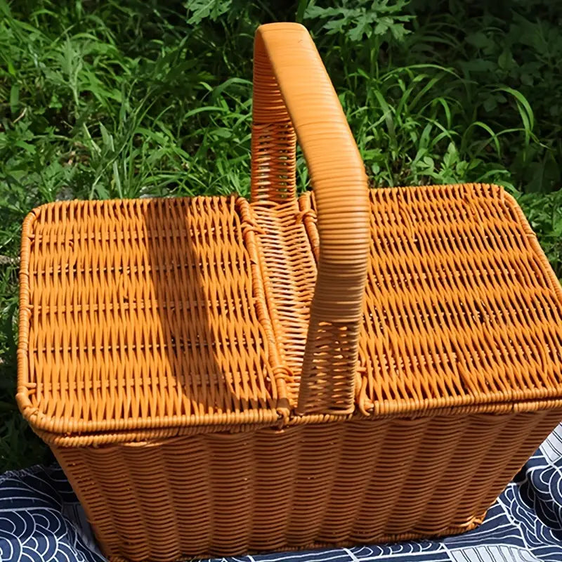 Handcrafted Rattan Picnic Basket for Outdoor Enthusiasts-1
