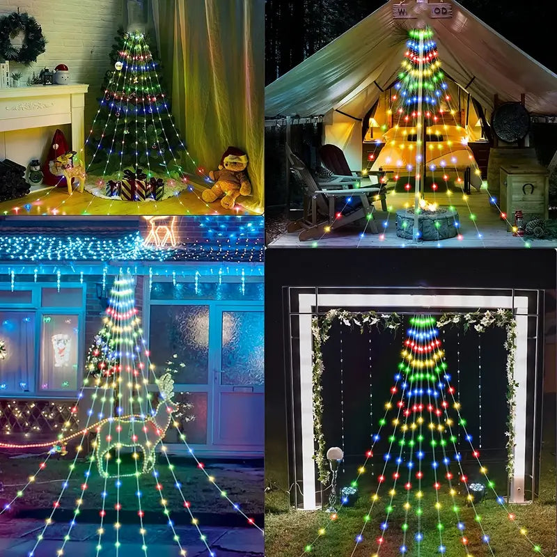 1PC 180LED Waterfall Tree Fairy Lights - Christmas Tree Waterfall Light-3